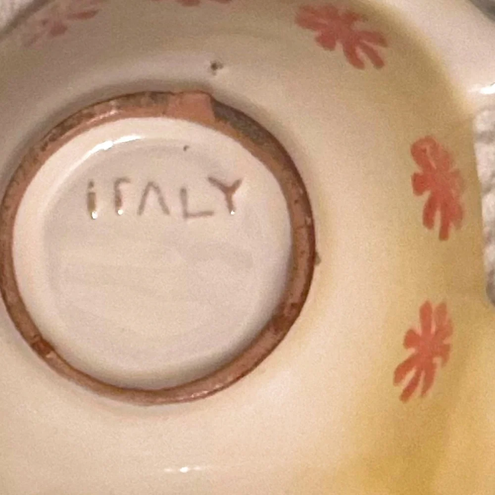 MODIGLIANI VIA CONDOTTI ROMA ITALY CAT DOUBLE BOWL POTTERY DISH NUT RELISH 6